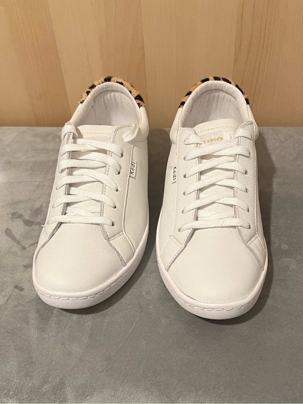 Keds X Kate Spade New York Ace Leather & Leopard Sneakers - never been worn!